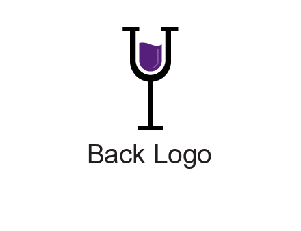 letter Y in wine glass