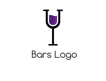letter Y in wine glass