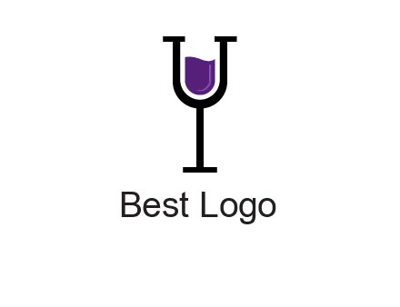 letter Y in wine glass
