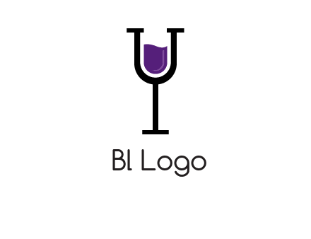 letter Y in wine glass