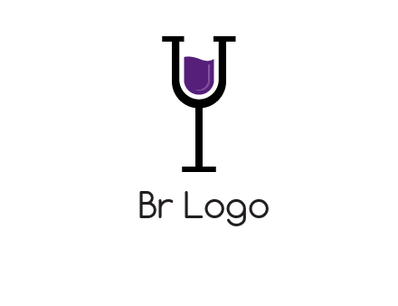 letter Y in wine glass