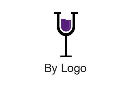letter Y in wine glass
