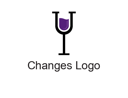 letter Y in wine glass