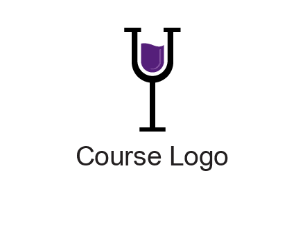 letter Y in wine glass