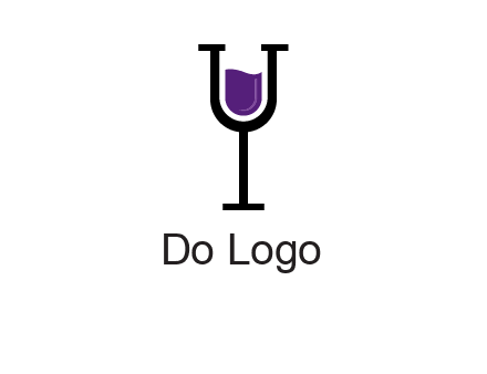 letter Y in wine glass