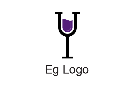 letter Y in wine glass