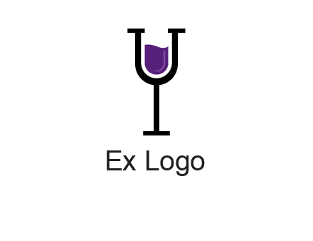 letter Y in wine glass