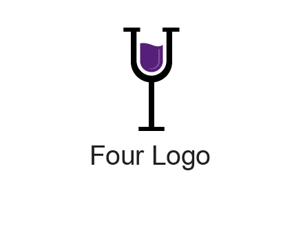 letter Y in wine glass