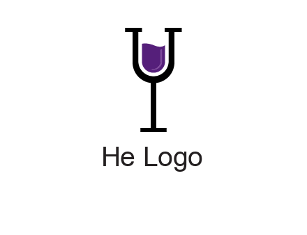 letter Y in wine glass