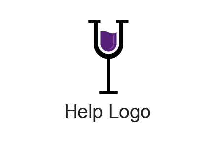 letter Y in wine glass