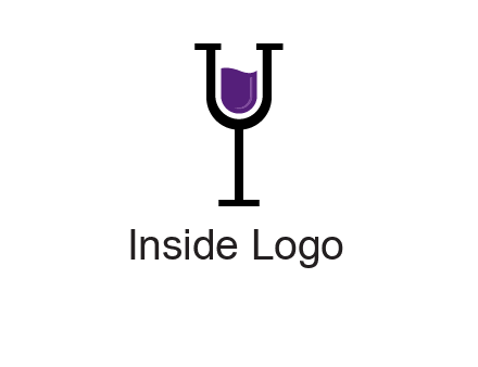 letter Y in wine glass