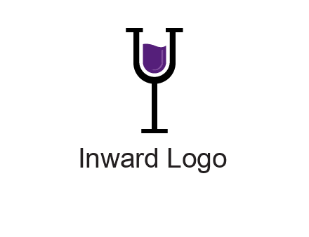 letter Y in wine glass