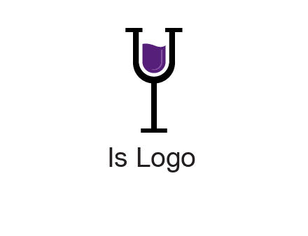 letter Y in wine glass