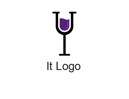 letter Y in wine glass