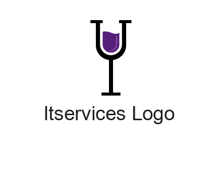 letter Y in wine glass
