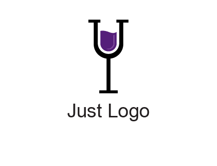 letter Y in wine glass