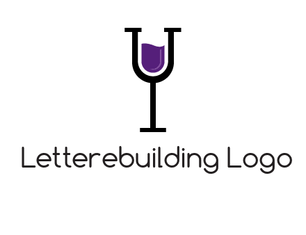 letter Y in wine glass