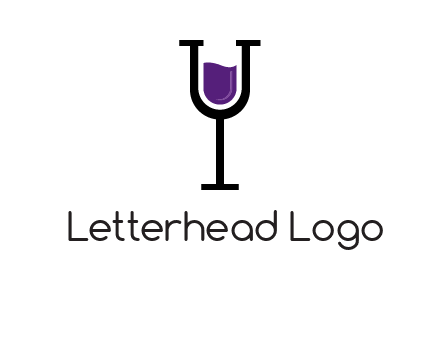 letter Y in wine glass