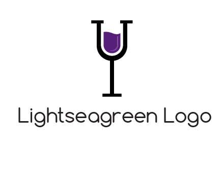 letter Y in wine glass