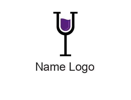 letter Y in wine glass