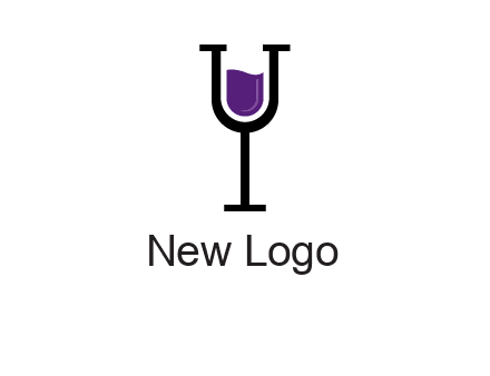 letter Y in wine glass