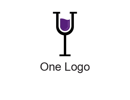 letter Y in wine glass