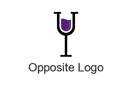 letter Y in wine glass