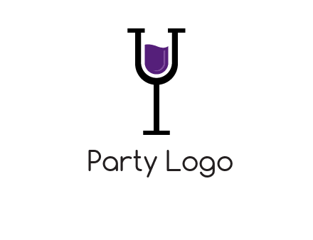letter Y in wine glass