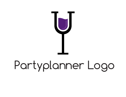 letter Y in wine glass