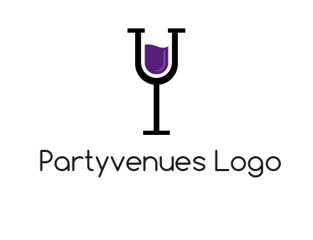 letter Y in wine glass