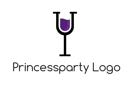 letter Y in wine glass
