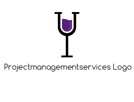 letter Y in wine glass