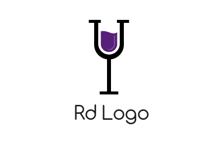 letter Y in wine glass