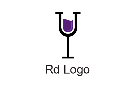 letter Y in wine glass