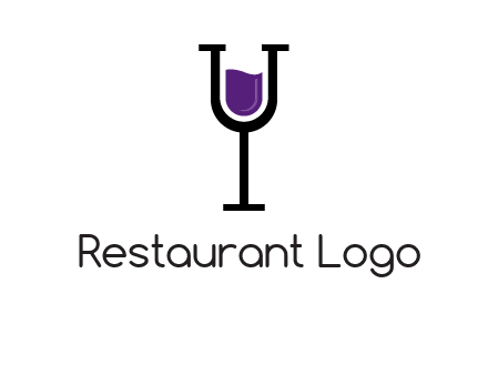 letter Y in wine glass
