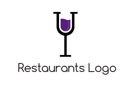 letter Y in wine glass