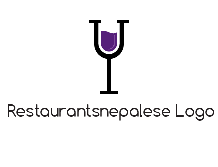 letter Y in wine glass