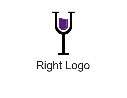 letter Y in wine glass