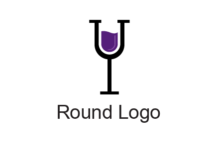letter Y in wine glass