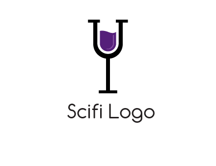letter Y in wine glass