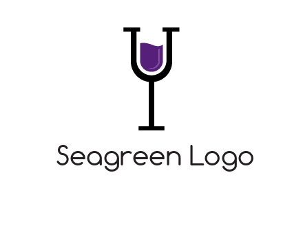 letter Y in wine glass