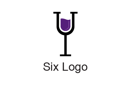letter Y in wine glass