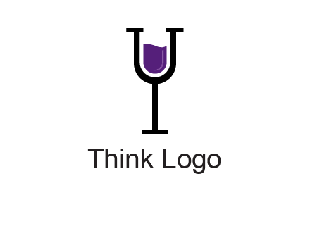 letter Y in wine glass