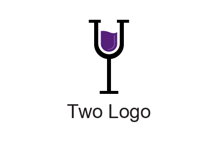letter Y in wine glass