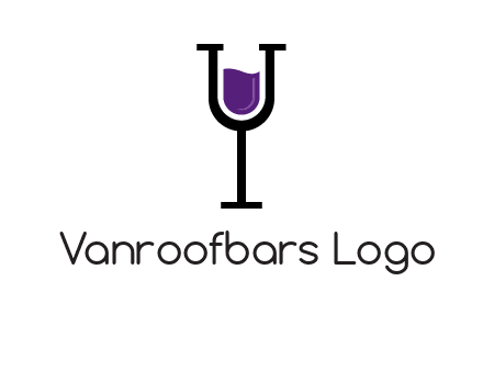 letter Y in wine glass
