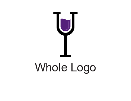 letter Y in wine glass