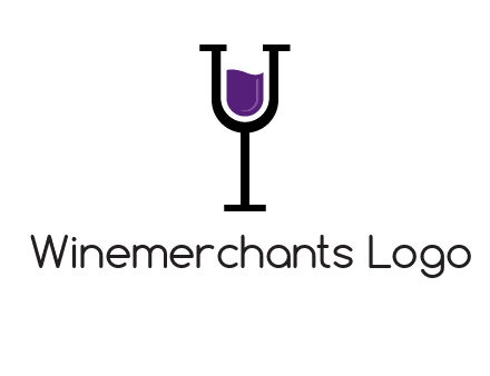 letter Y in wine glass
