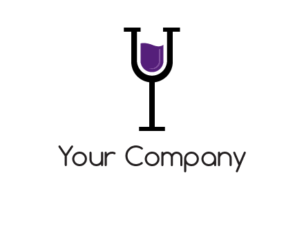 letter Y in wine glass