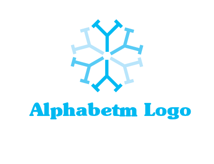 letter Y in rotation forming snowflake