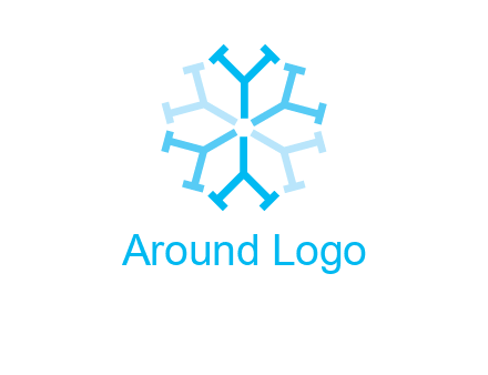 letter Y in rotation forming snowflake